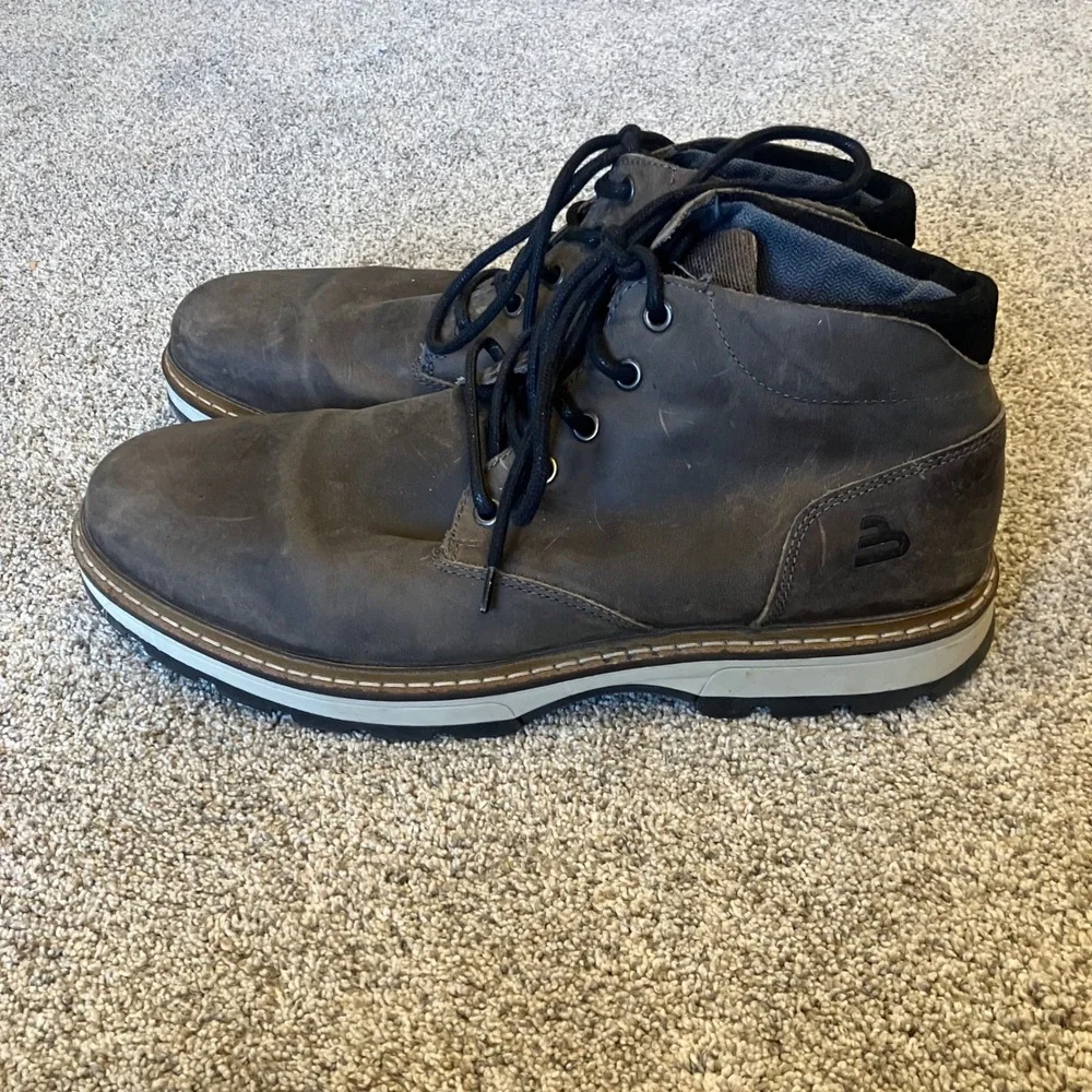 Bullboxer Mens Grey Leather Chukka Boots Size 11 EUR 44 Made in Portugal Hipster